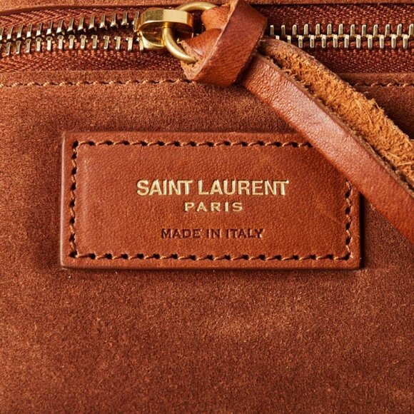 Yves Saint Laurent Beige Shearling North South Tote Bag - Picture 9 of 9